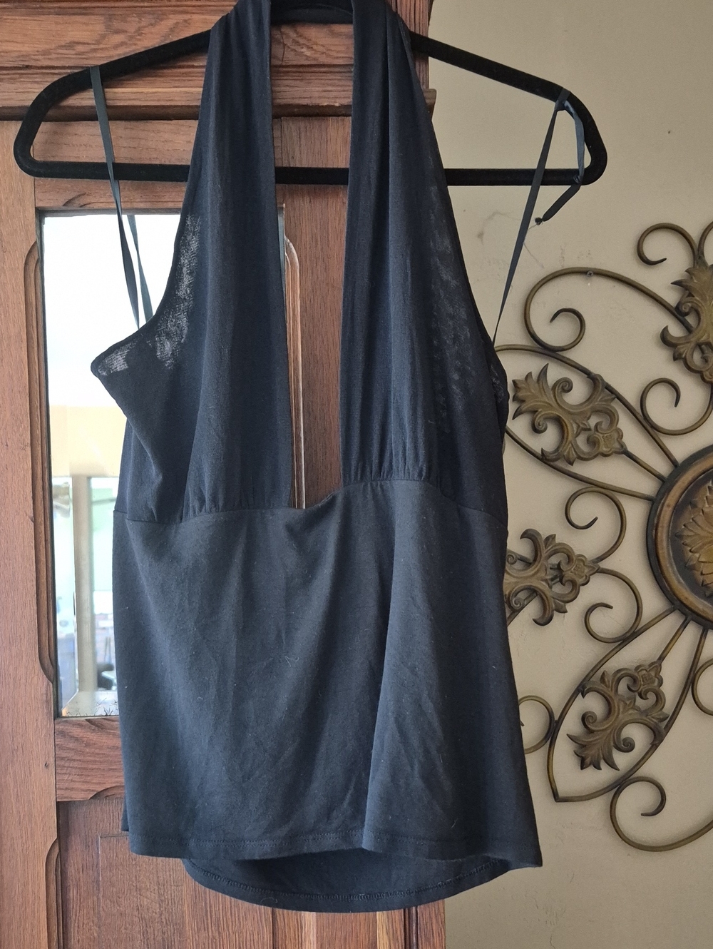 White House Black Market Black Halter V-Neck Camisole